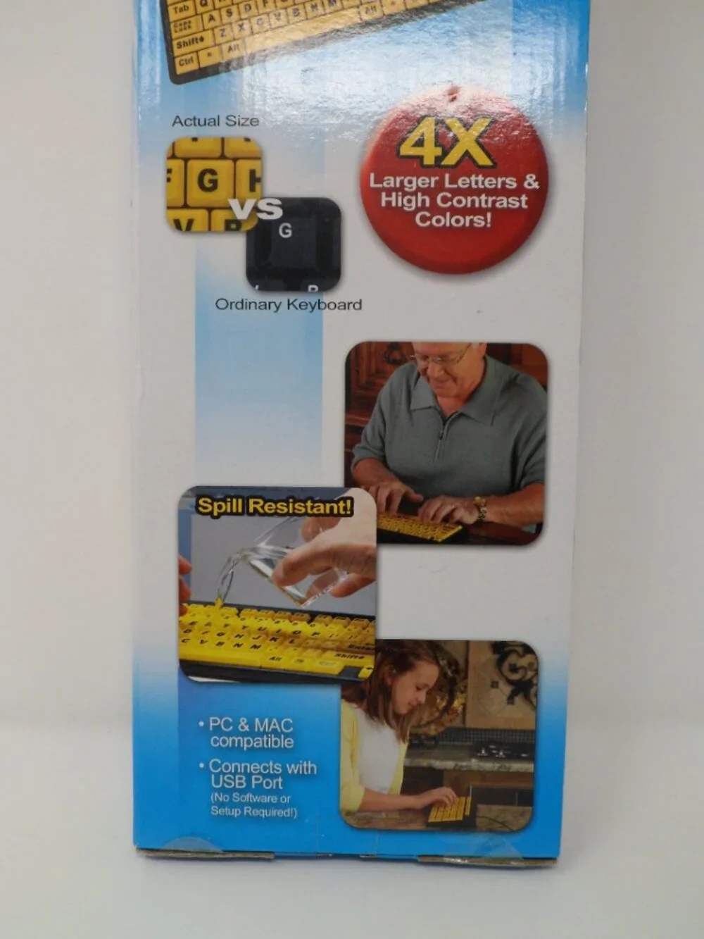 EZ Eyes Large Print Keyboard 4X Larger Letters & High Contrast Colors